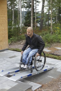 rampa plegable doble vía feal salva escalones para silla de ruedas
